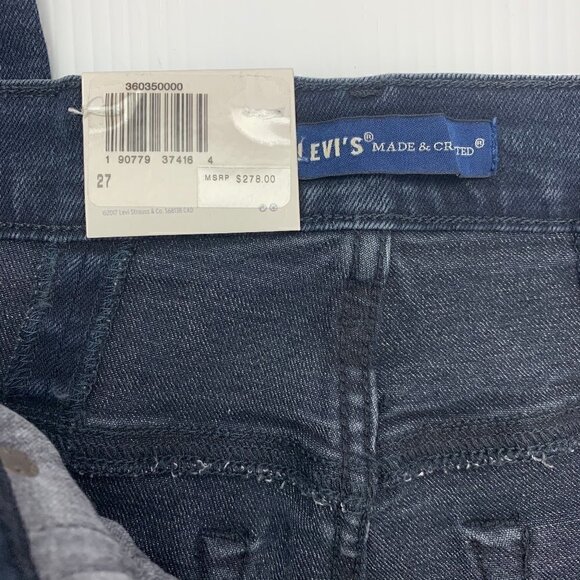 Levis Made & Crafted Jeans Size 27 High Skinny Zip Leg Dark Wash Black Mid Rise - Picture 5 of 13